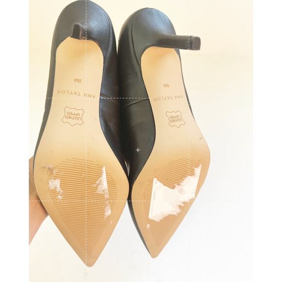 NWOB Ann Taylor Mae Leather Pumps Black 8 - Picture 5 of 6